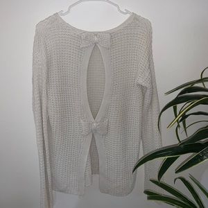 aeropostale open back bow tie sweater